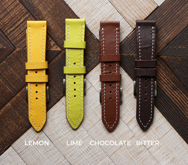 Custom Made Apple Watch Strap - Bitter Saffiano