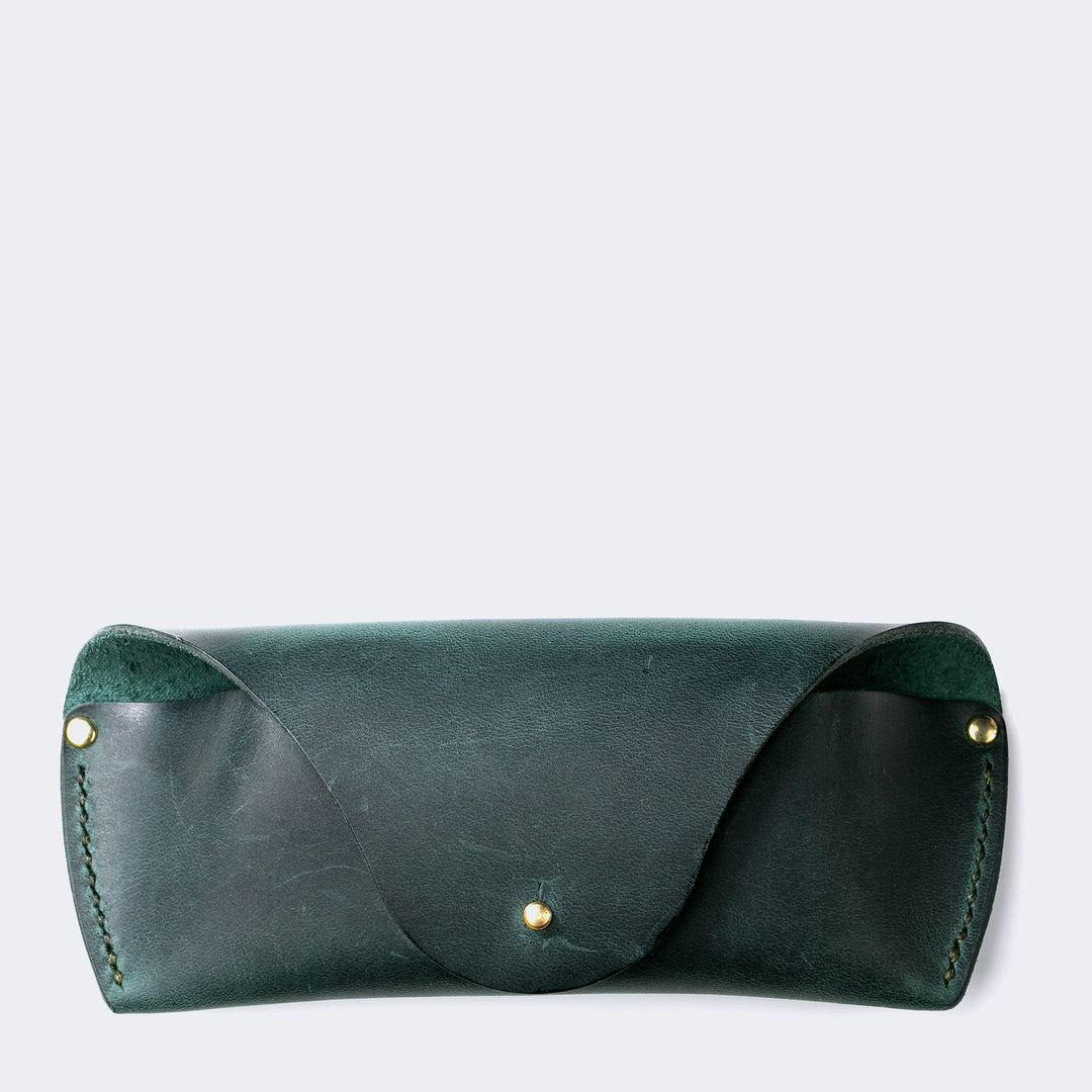 Leather Sunglasses Case Green