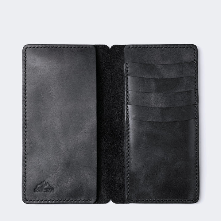 iPhone Leather Wallet Case - Tripolis Coal