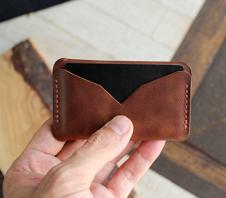 Leather Mini Card Holder - Troya
