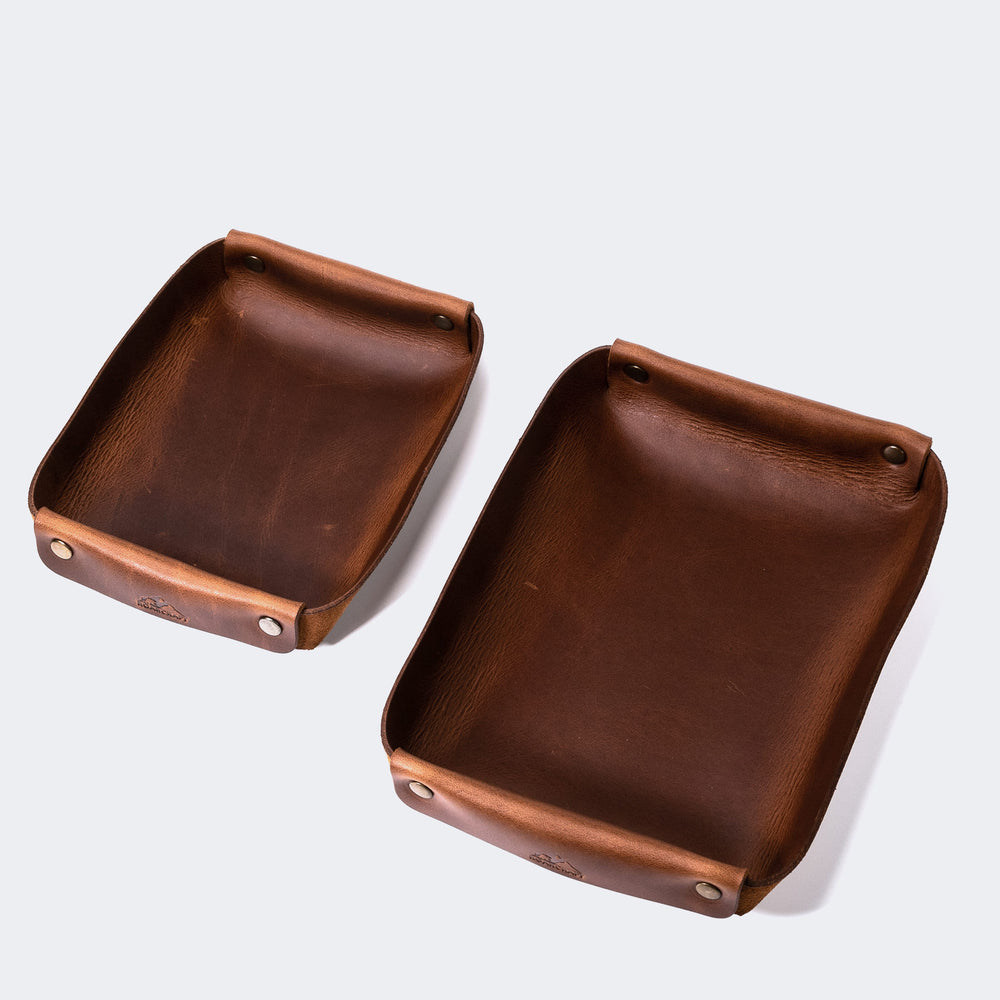 Leather Valet Tray Brown