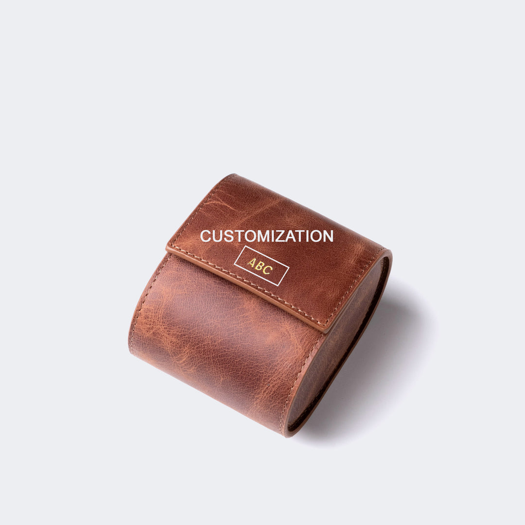 Watch Case - 1 Watch Tobacco Leather Roll