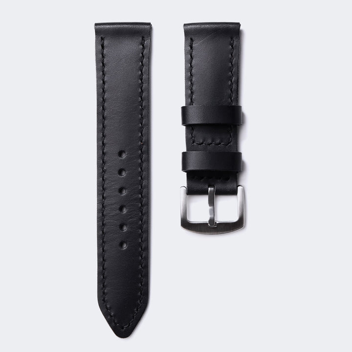 Custom Made Leather Watch Strap - Black