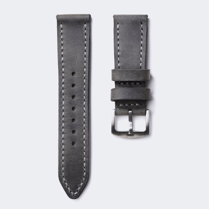 Custom Made Leather Watch Strap - Antique Gray