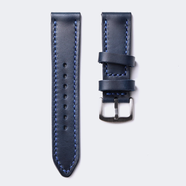 Custom Made Leather Watch Strap - Indigo Blue