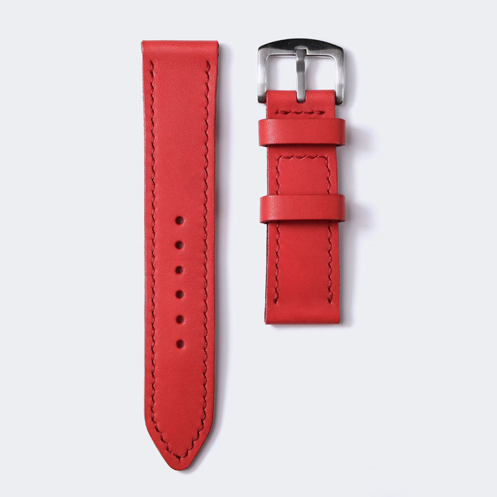 Custom Made VegTan Leather Watch Strap - Carmine
