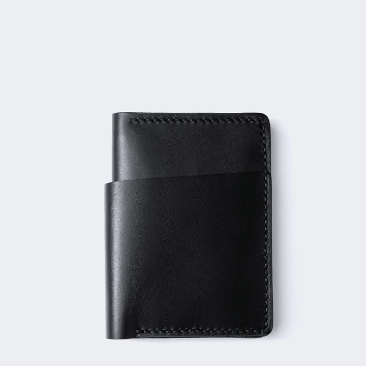 Vertical Wallet with Cash Pocket - Laodikya XL Black 