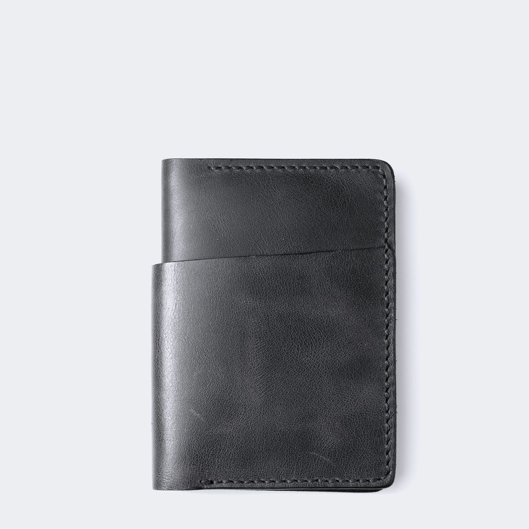 Vertical Wallet with Cash Pocket - Laodikya XL Coal