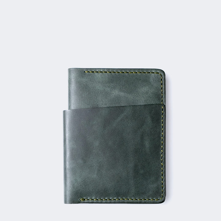Vertical Wallet with Cash Pocket - Laodikya XL Emerald 