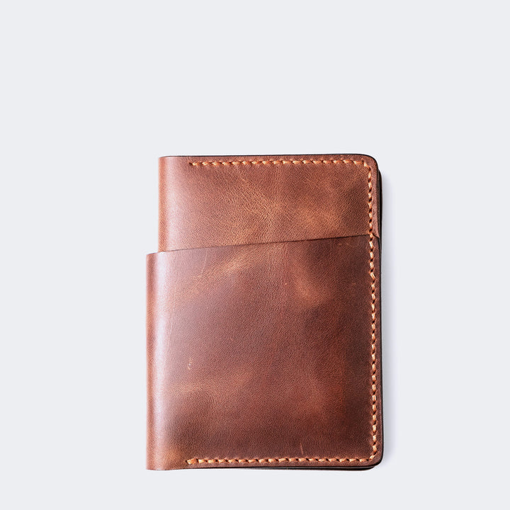 Vertical Wallet with Cash Pocket - Laodikya XL Tobacco 