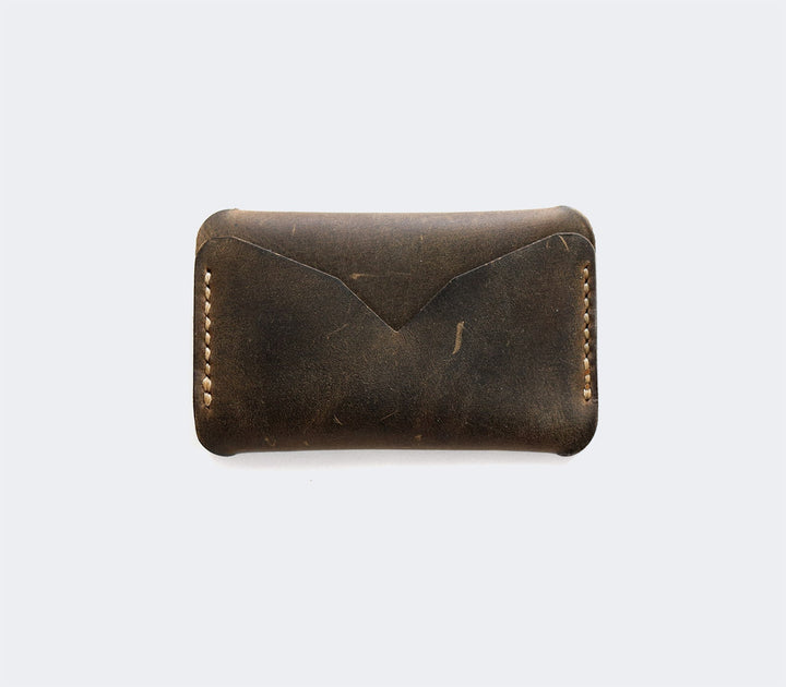 Leather Mini Card Holder - Troya Green 